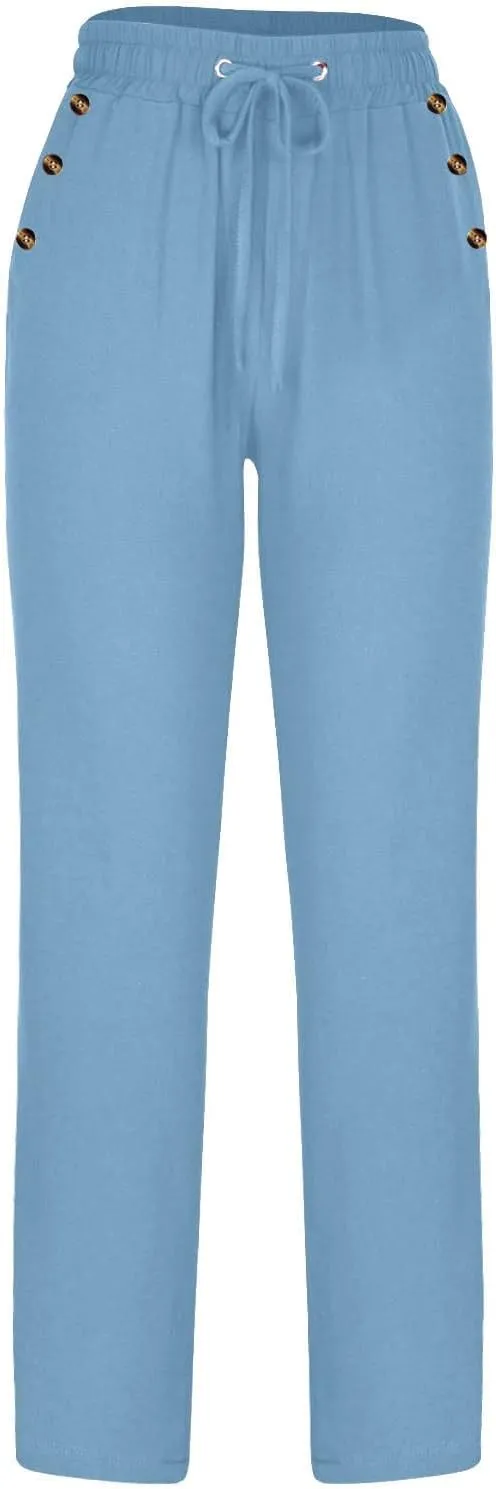 Linen Pants Women Cotton Linen Pants Straight Leg Lightweight Pants Summer Pants Plus Size Pants Loose Fit Trousers