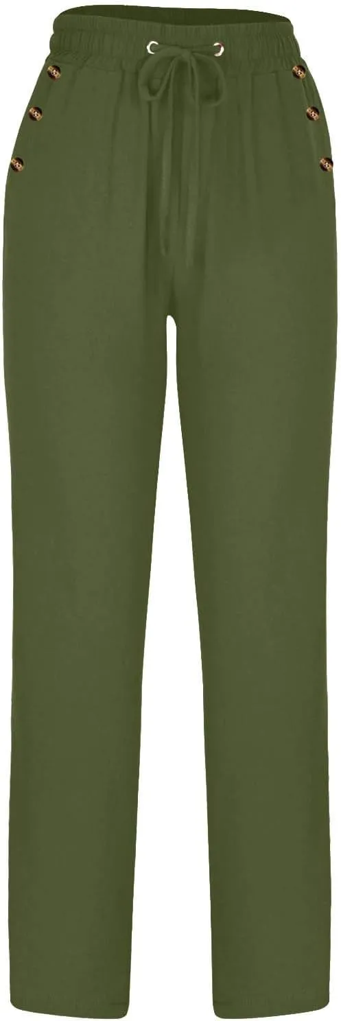 Linen Pants Women Cotton Linen Pants Straight Leg Lightweight Pants Summer Pants Plus Size Pants Loose Fit Trousers