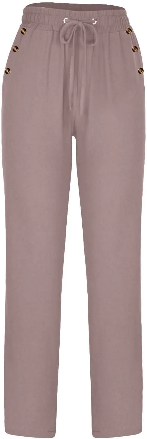 Linen Pants Women Cotton Linen Pants Straight Leg Lightweight Pants Summer Pants Plus Size Pants Loose Fit Trousers