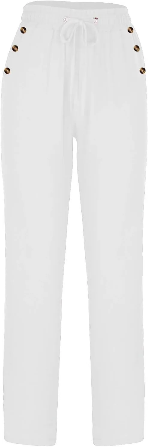Linen Pants Women Cotton Linen Pants Straight Leg Lightweight Pants Summer Pants Plus Size Pants Loose Fit Trousers