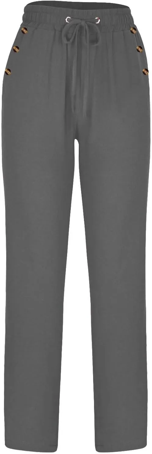 Linen Pants Women Cotton Linen Pants Straight Leg Lightweight Pants Summer Pants Plus Size Pants Loose Fit Trousers