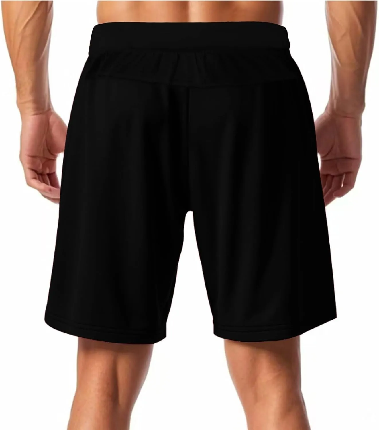 Linen Shorts for Men Elastic Waist Drawstring Shorts Relaxed Fit Summer Lightweight Pants with Pockets