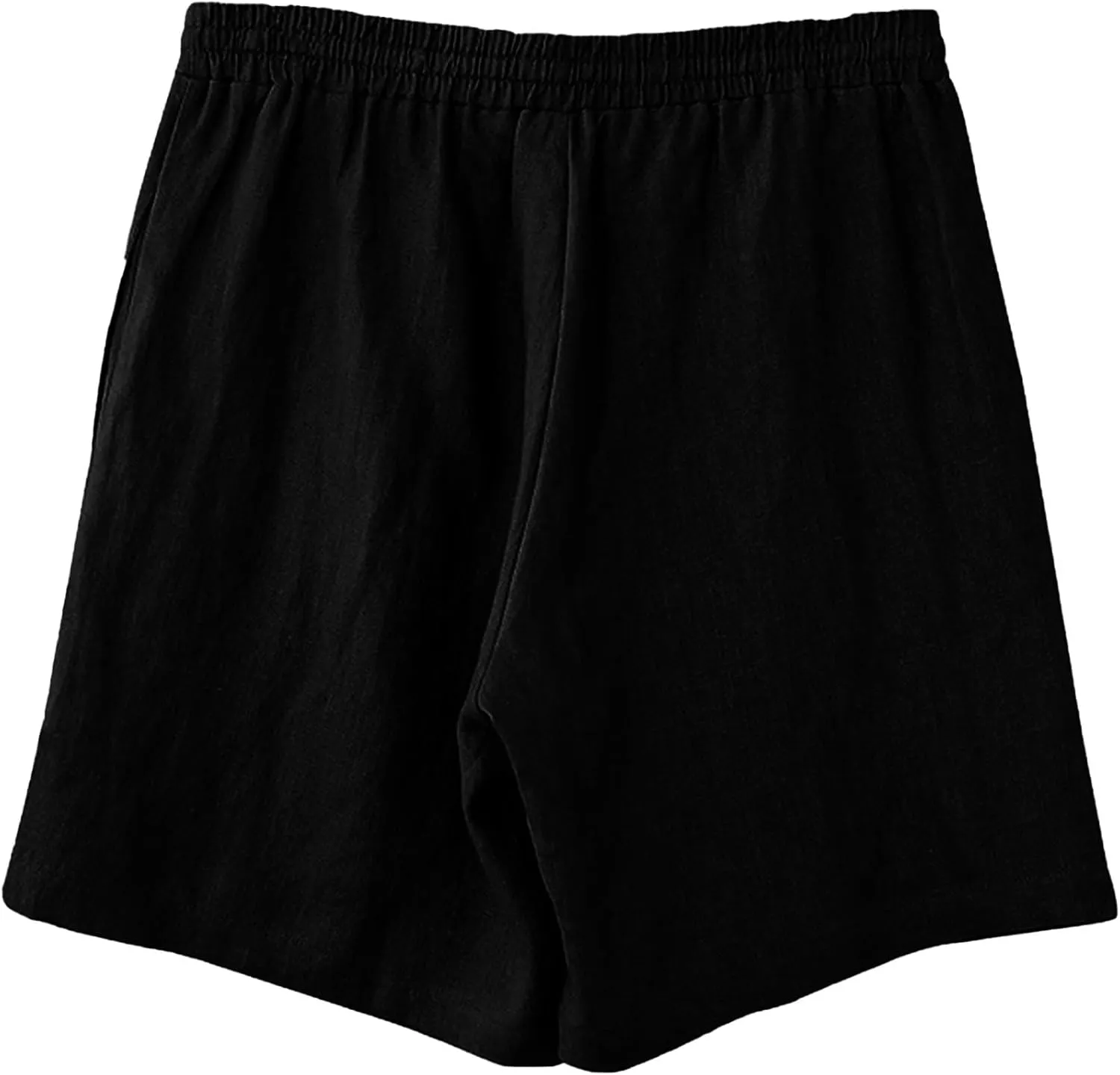 Linen Shorts for Men Elastic Waist Drawstring Shorts Relaxed Fit Summer Lightweight Pants with Pockets