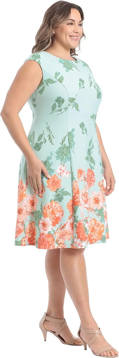 London Times Women's Perfect Versatile Scuba Crepe Fit & Flare Dress Event Guest of Occasion Office Career