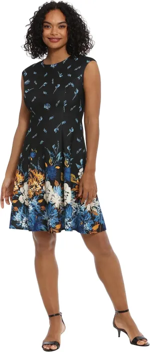 London Times Women's Perfect Versatile Scuba Crepe Fit & Flare Dress Event Guest of Occasion Office Career