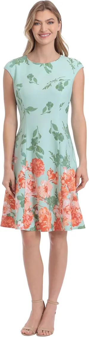 London Times Women's Perfect Versatile Scuba Crepe Fit & Flare Dress Event Guest of Occasion Office Career