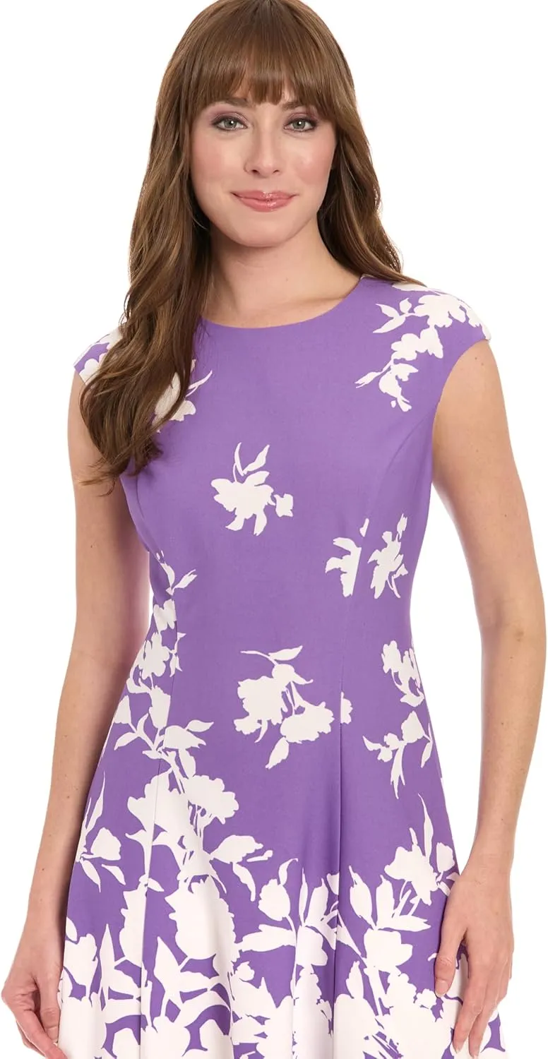 London Times Women's Perfect Versatile Scuba Crepe Fit & Flare Dress Event Guest of Occasion Office Career