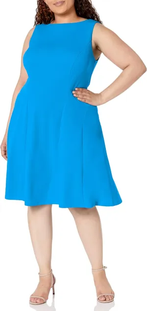 London Times Women's Perfect Versatile Scuba Crepe Fit & Flare Dress Event Guest of Occasion Office Career