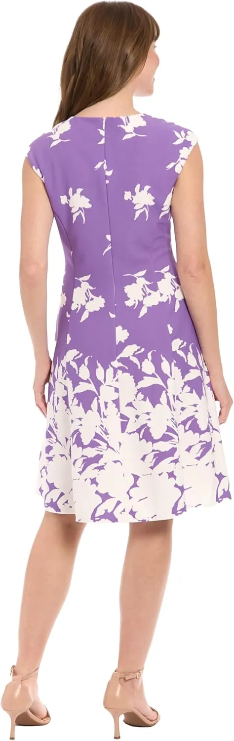 London Times Women's Perfect Versatile Scuba Crepe Fit & Flare Dress Event Guest of Occasion Office Career