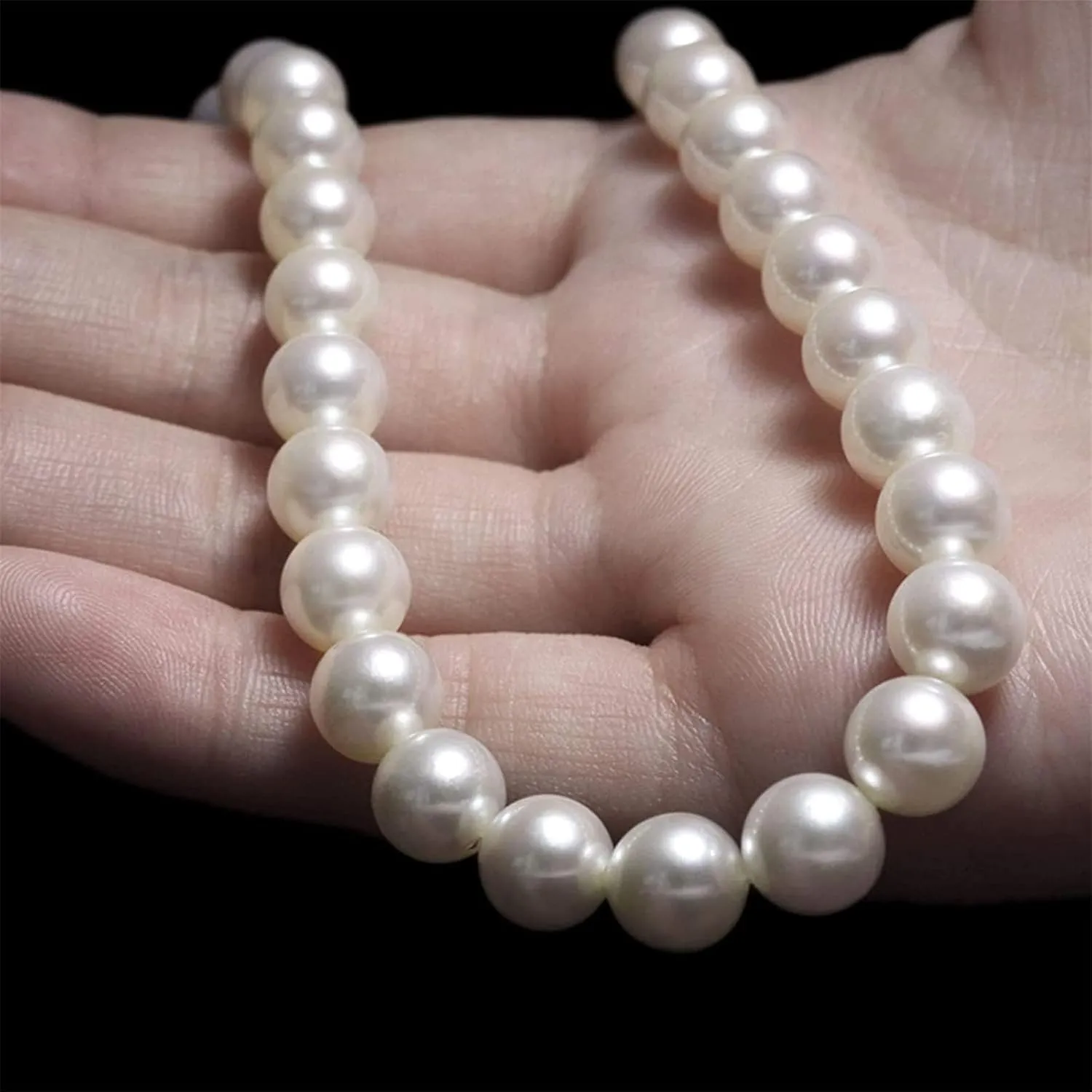 Long Pearl Necklaces Cream White Faux Pearl Necklaces Strand Layered Pearl Necklace for Women Costume Jewelry