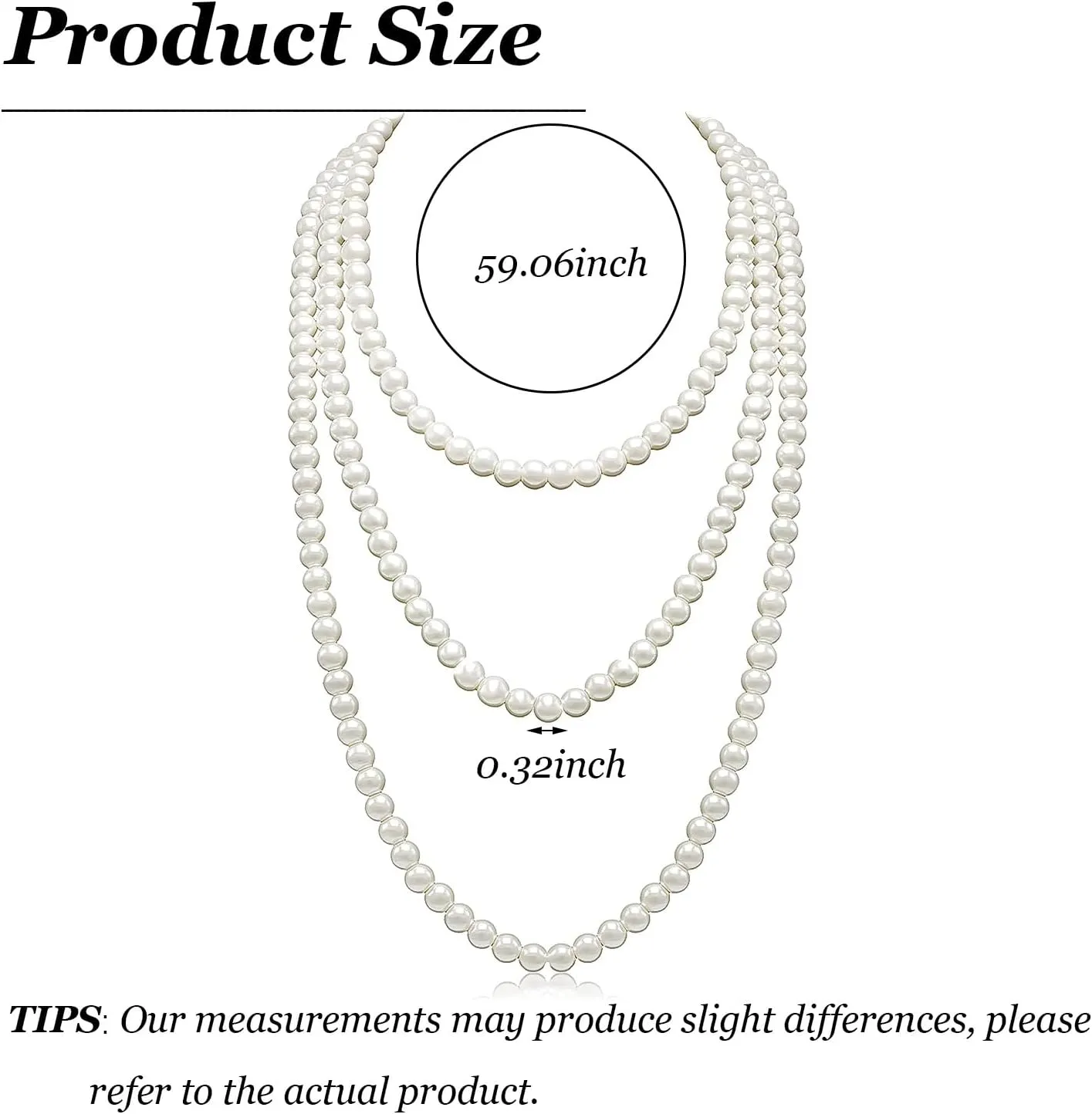 Long Pearl Necklaces Cream White Faux Pearl Necklaces Strand Layered Pearl Necklace for Women Costume Jewelry