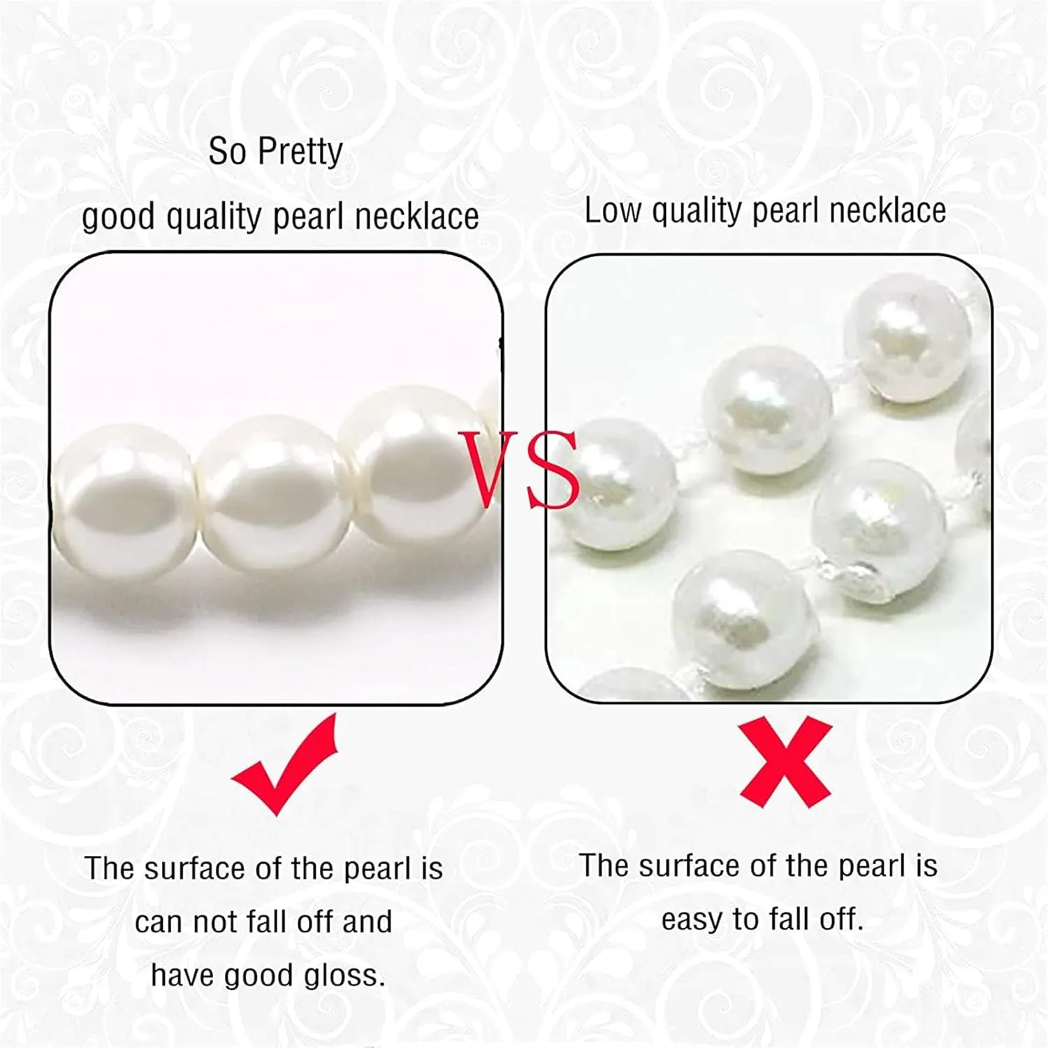 Long Pearl Necklaces Cream White Faux Pearl Necklaces Strand Layered Pearl Necklace for Women Costume Jewelry