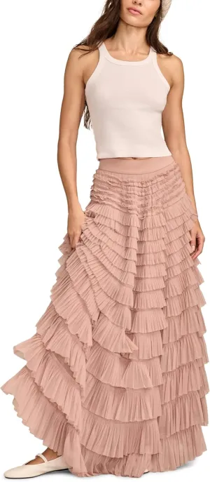 Lucky Brand Women's Tulle Ruffle Maxi Skirt