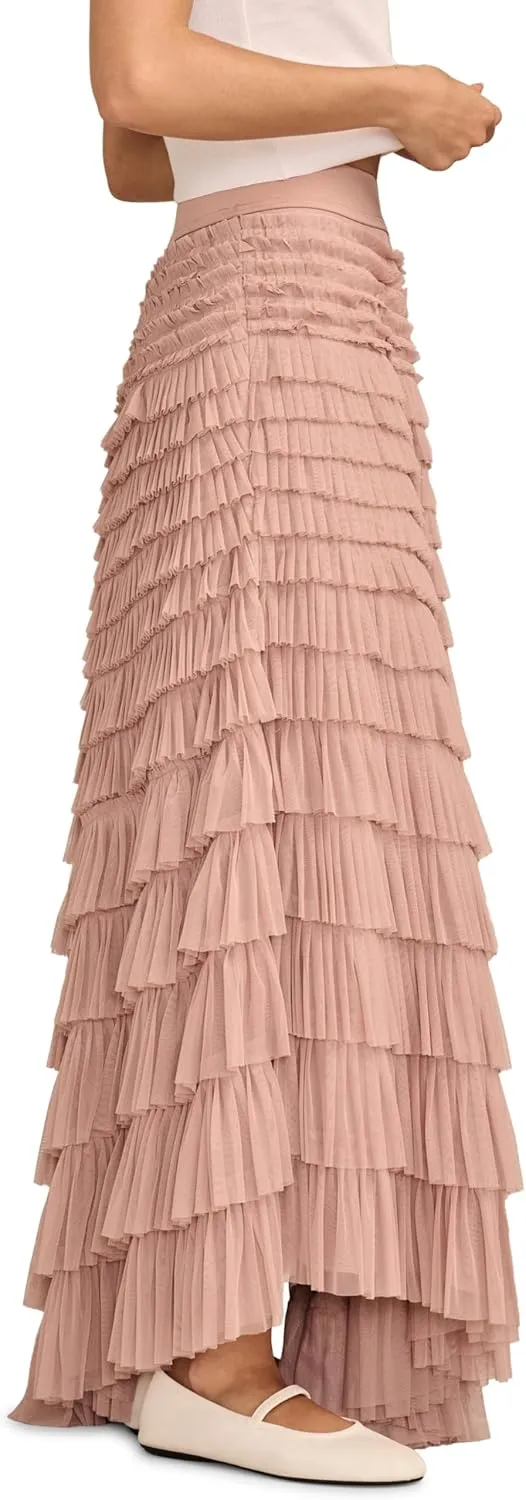 Lucky Brand Women's Tulle Ruffle Maxi Skirt