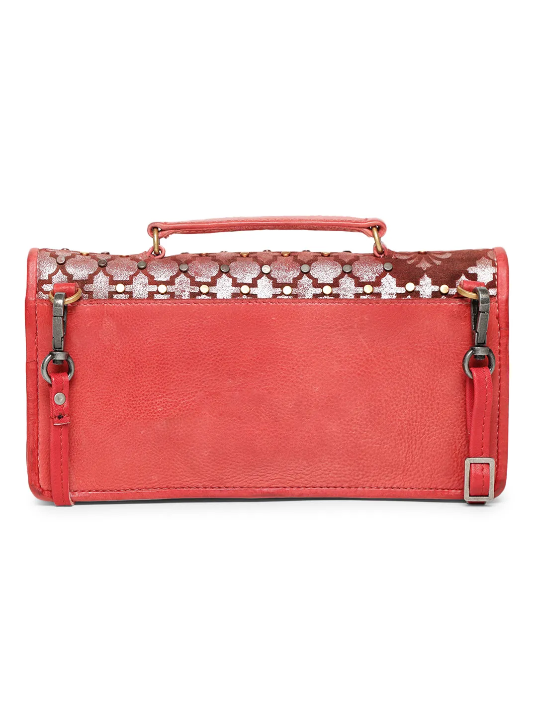 LUMINOSA: Ruby Red Leather Crossbody Bag by Art N Vintage