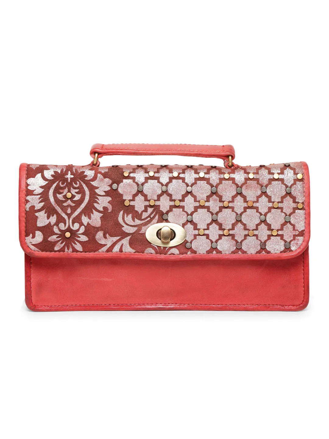 LUMINOSA: Ruby Red Leather Crossbody Bag by Art N Vintage
