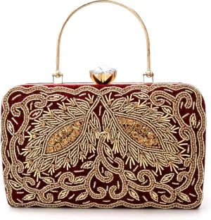 Luxury Beaded Clutch for Women || Embroidered Handbag || Elegant Purse