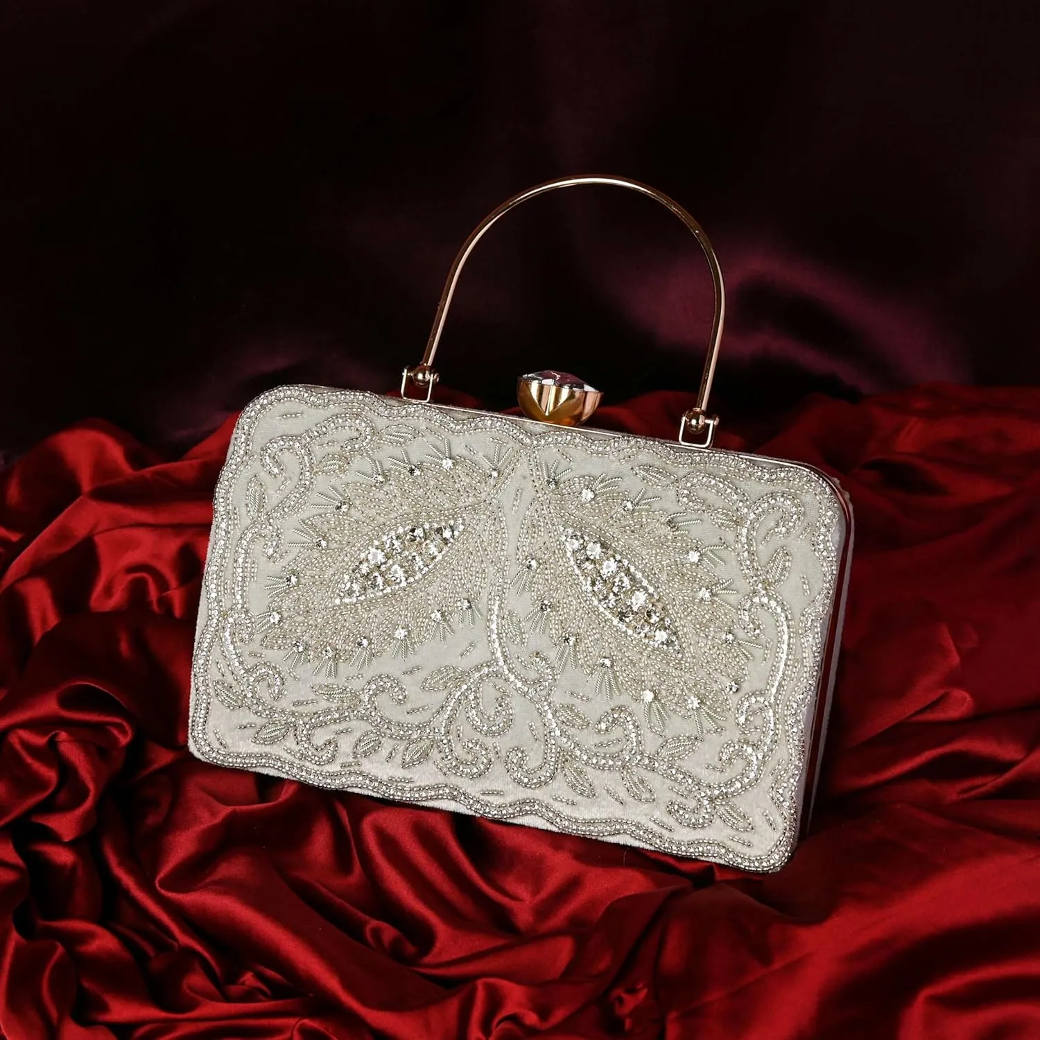 Luxury Beaded Clutch for Women || Embroidered Handbag || Elegant Purse