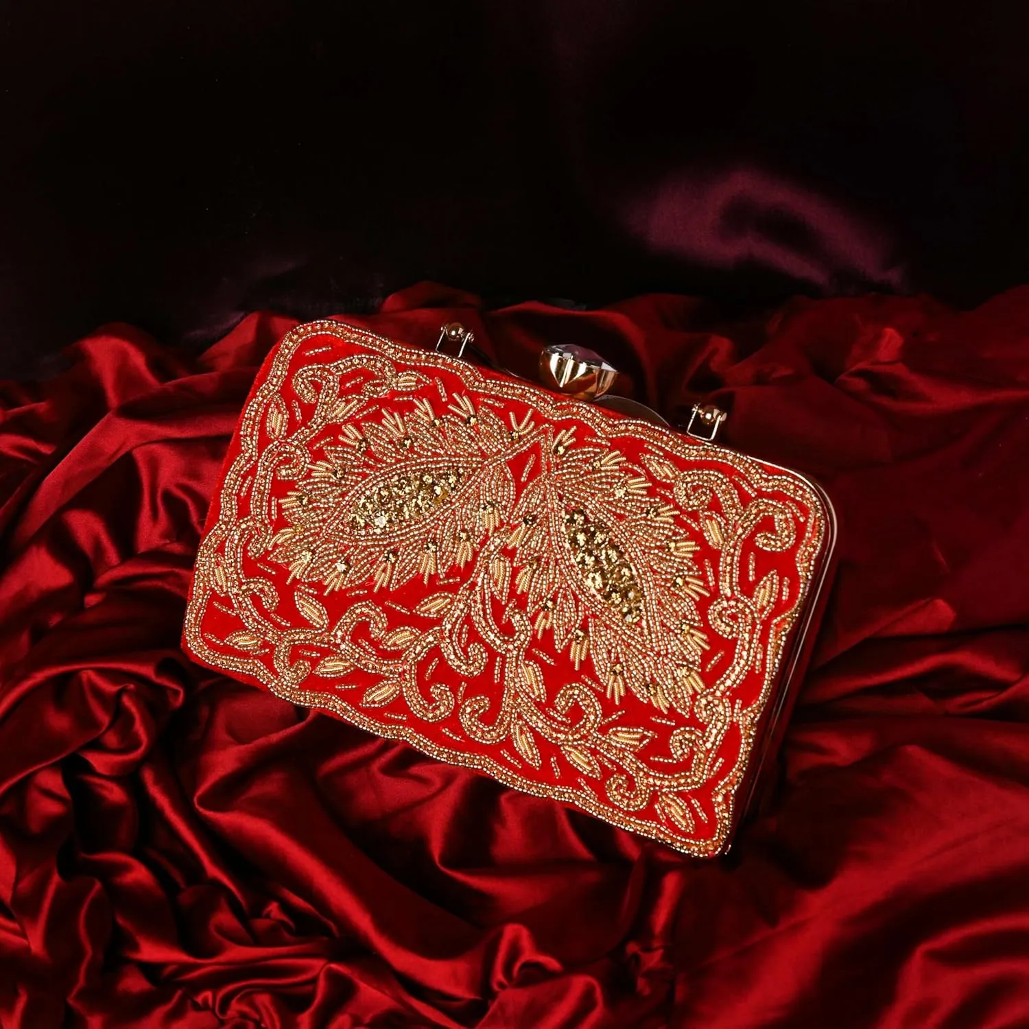 Luxury Beaded Clutch for Women || Embroidered Handbag || Elegant Purse