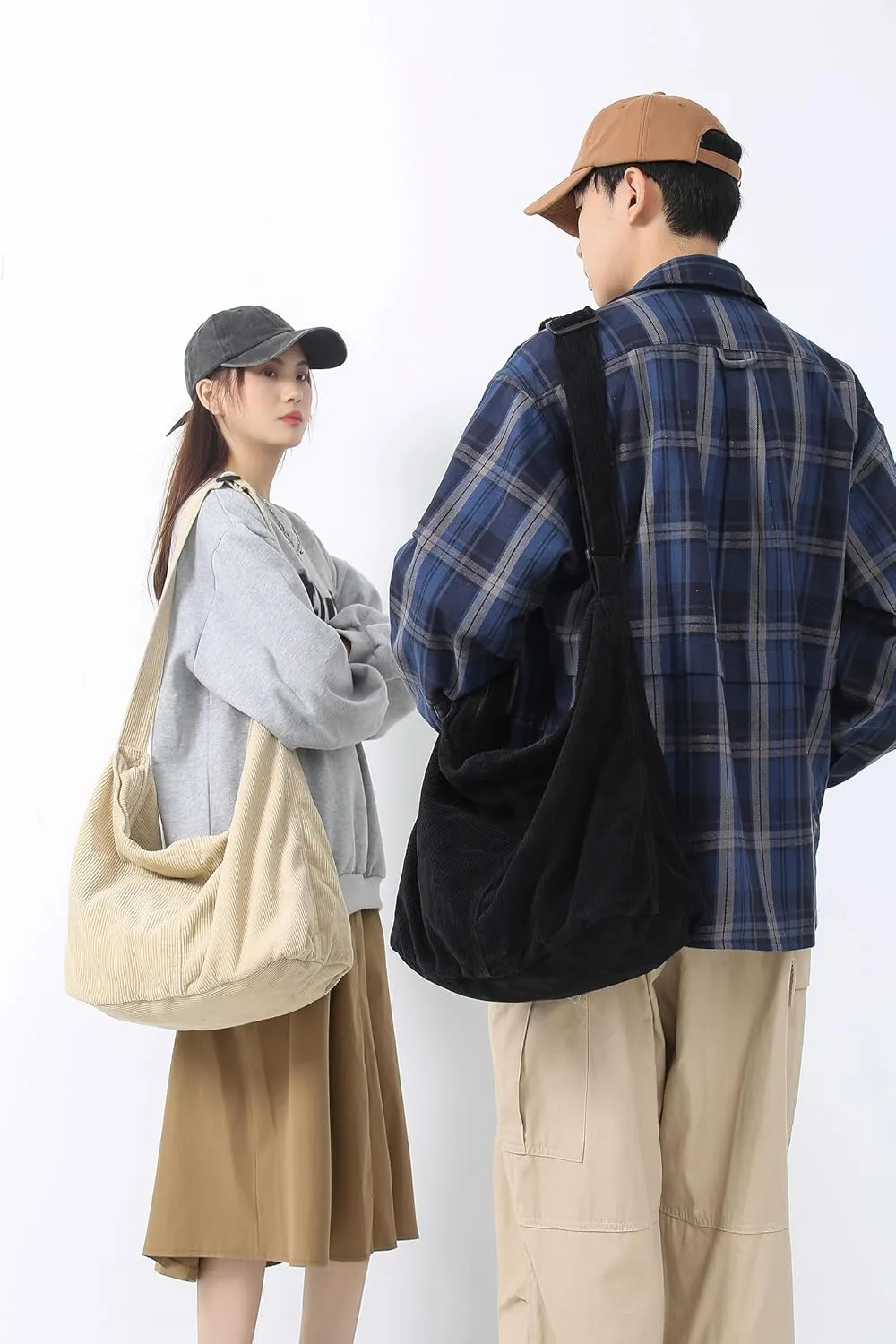 Makukke Corduroy Tote Bag - Women's Shoulder Handbag - Big Capacity Hobo - Casual Work Shopping