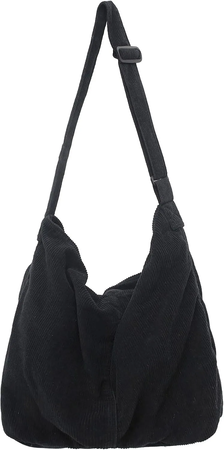 Makukke Corduroy Tote Bag - Women's Shoulder Handbag - Big Capacity Hobo - Casual Work Shopping
