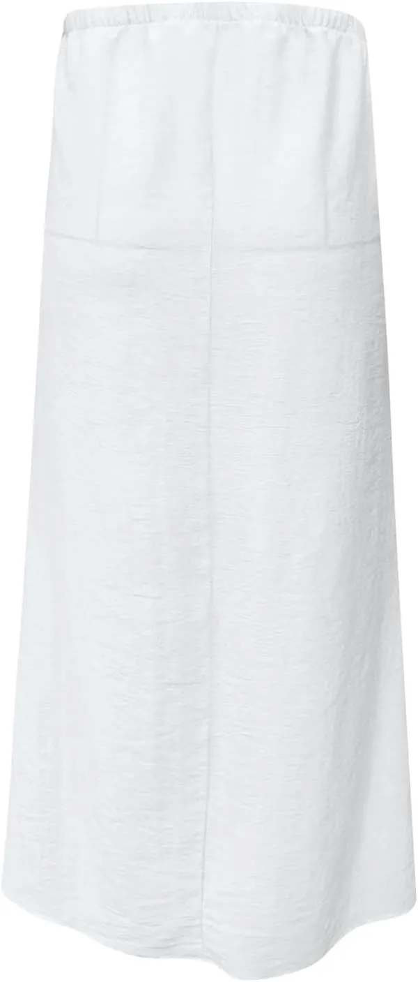 Maxi Skirts for Women Summer Design Cotton Linen Long Skirts Boho Casual Flowy Skirts Drawstring Waist A Line Skirts