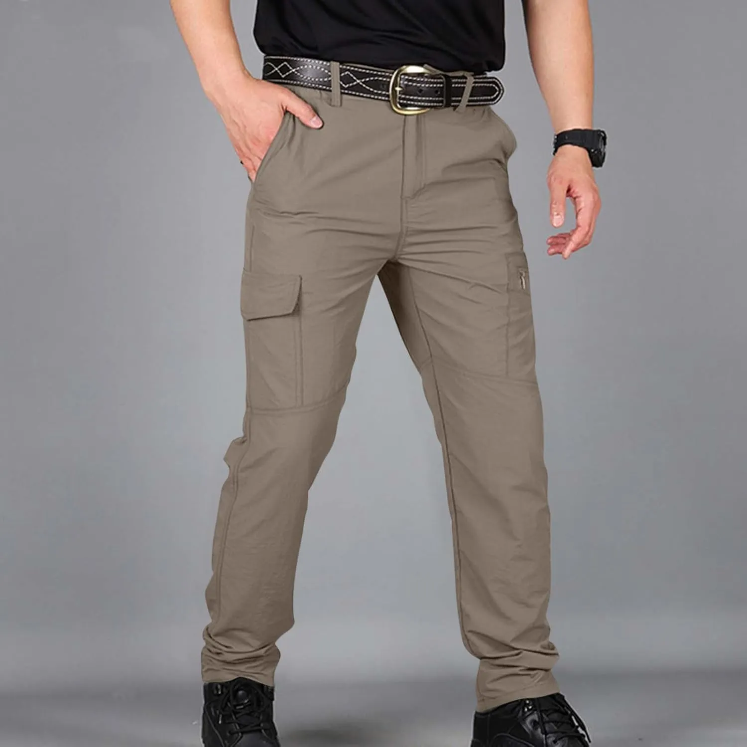 Mencomfy Cargo Pants, Pants for Men Relaxed Fit Waterproof Ripstop Tactic Outdoor Hiking Work Stretch Trousers
