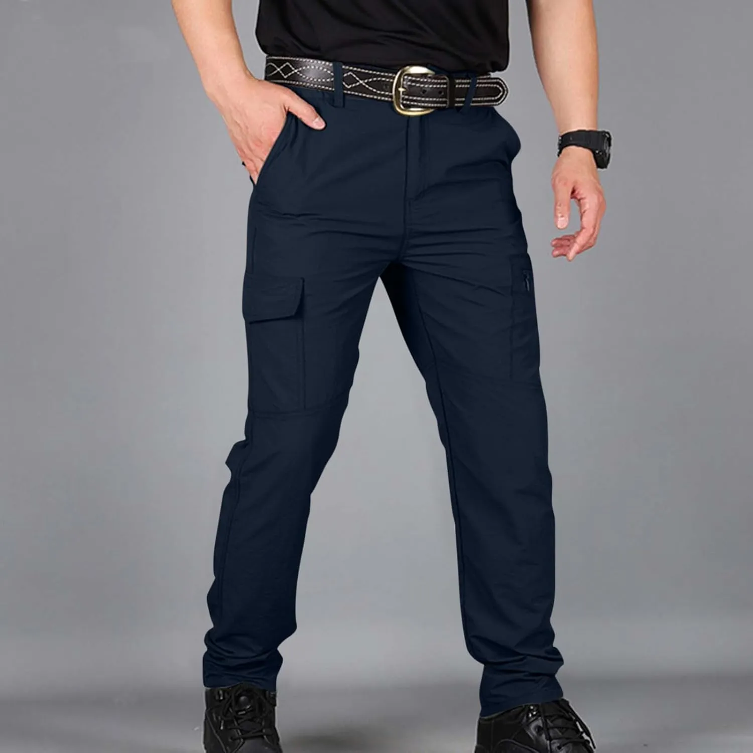 Mencomfy Cargo Pants, Pants for Men Relaxed Fit Waterproof Ripstop Tactic Outdoor Hiking Work Stretch Trousers