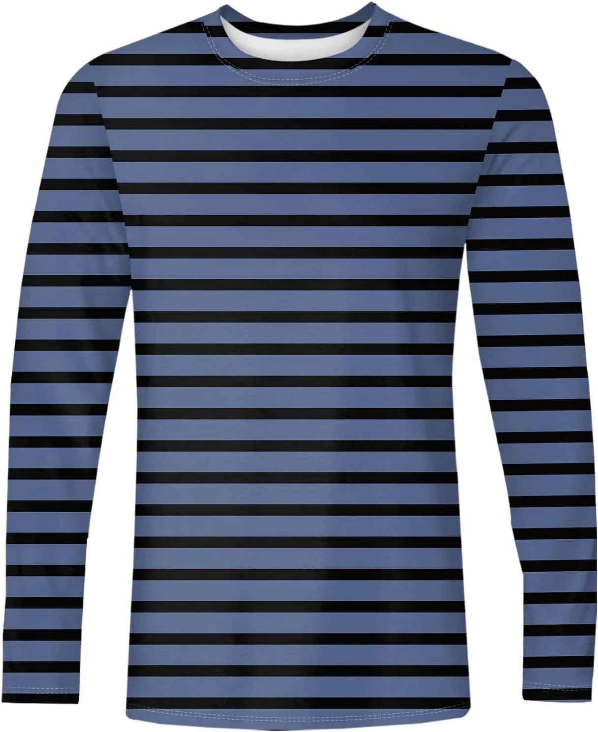 Men's Casual Cotton Spandex Striped Crewneck Long-Sleeve T-Shirt Basic Pullover Stripe Tee Shirt Fall Tops Clothes