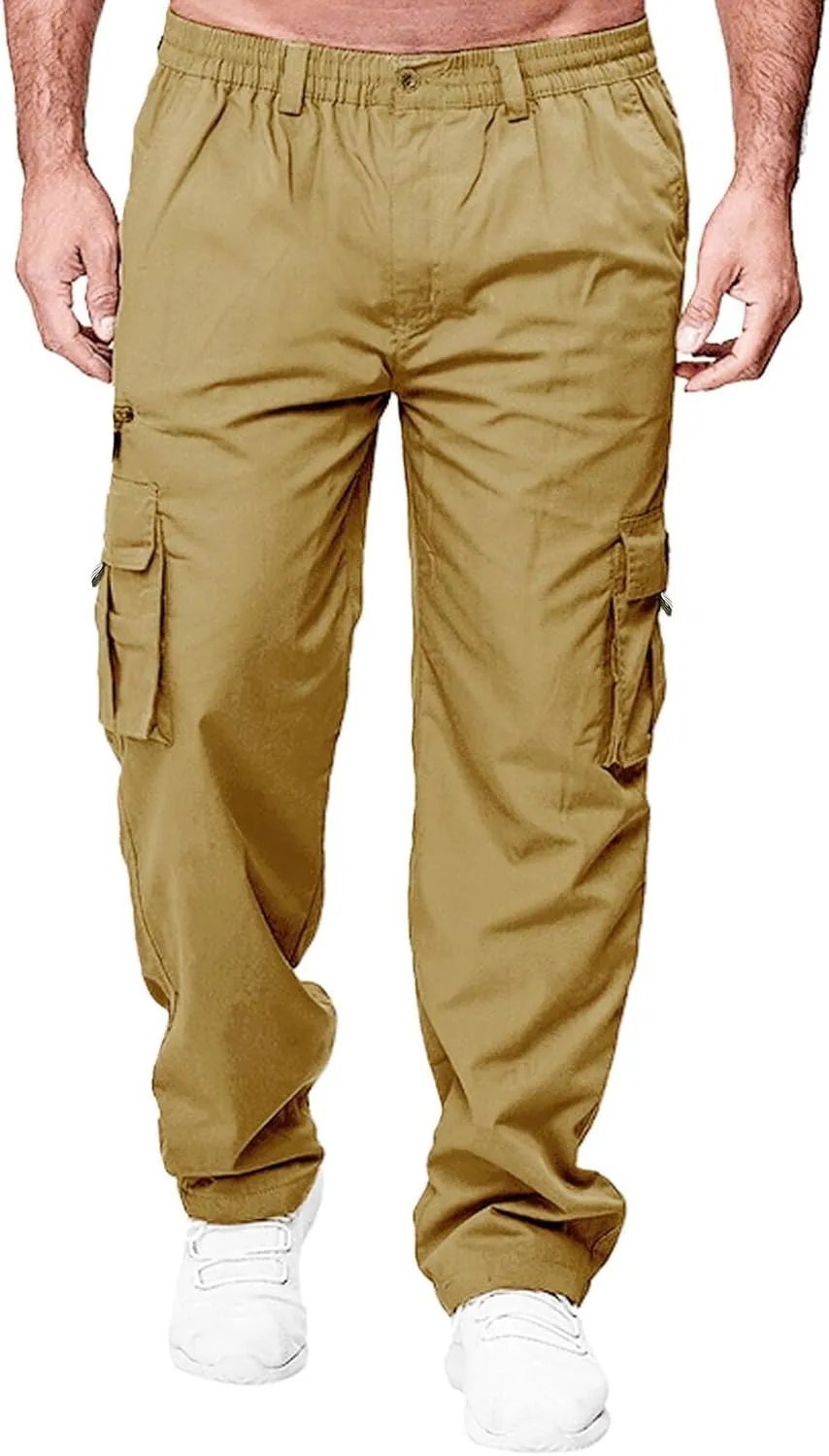 Mens Casual Jogger Pants Relaxed Fit Cargo Pants Drawstring Sweatpants Hiking Outdoor Workout Sport Pants Trousers