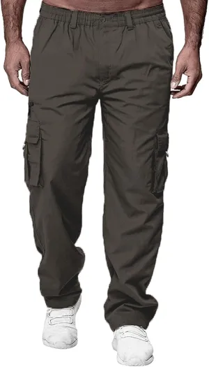 Mens Casual Jogger Pants Relaxed Fit Cargo Pants Drawstring Sweatpants Hiking Outdoor Workout Sport Pants Trousers