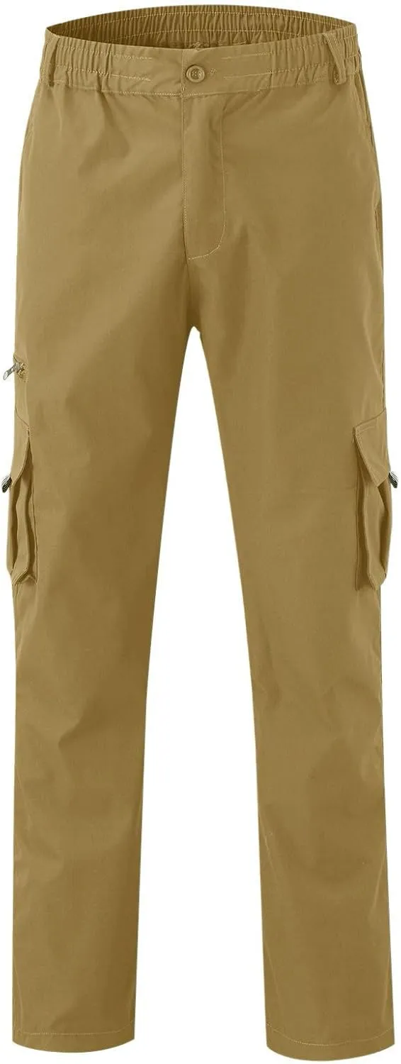 Mens Casual Jogger Pants Relaxed Fit Cargo Pants Drawstring Sweatpants Hiking Outdoor Workout Sport Pants Trousers
