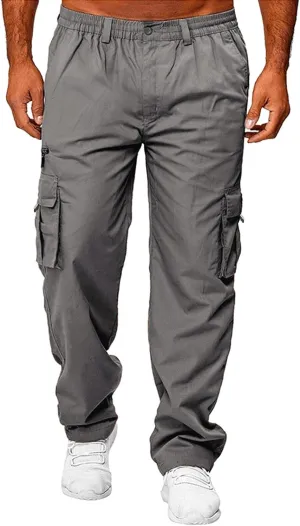 Mens Casual Jogger Pants Relaxed Fit Cargo Pants Drawstring Sweatpants Hiking Outdoor Workout Sport Pants Trousers