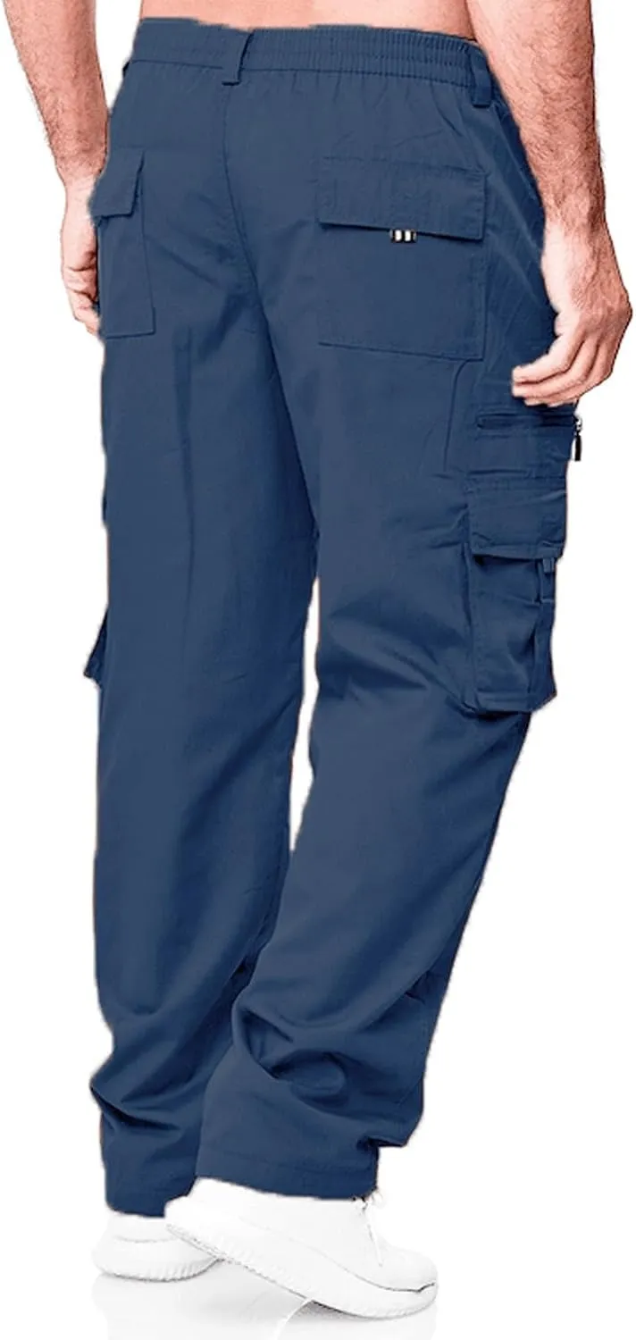 Mens Casual Jogger Pants Relaxed Fit Cargo Pants Drawstring Sweatpants Hiking Outdoor Workout Sport Pants Trousers