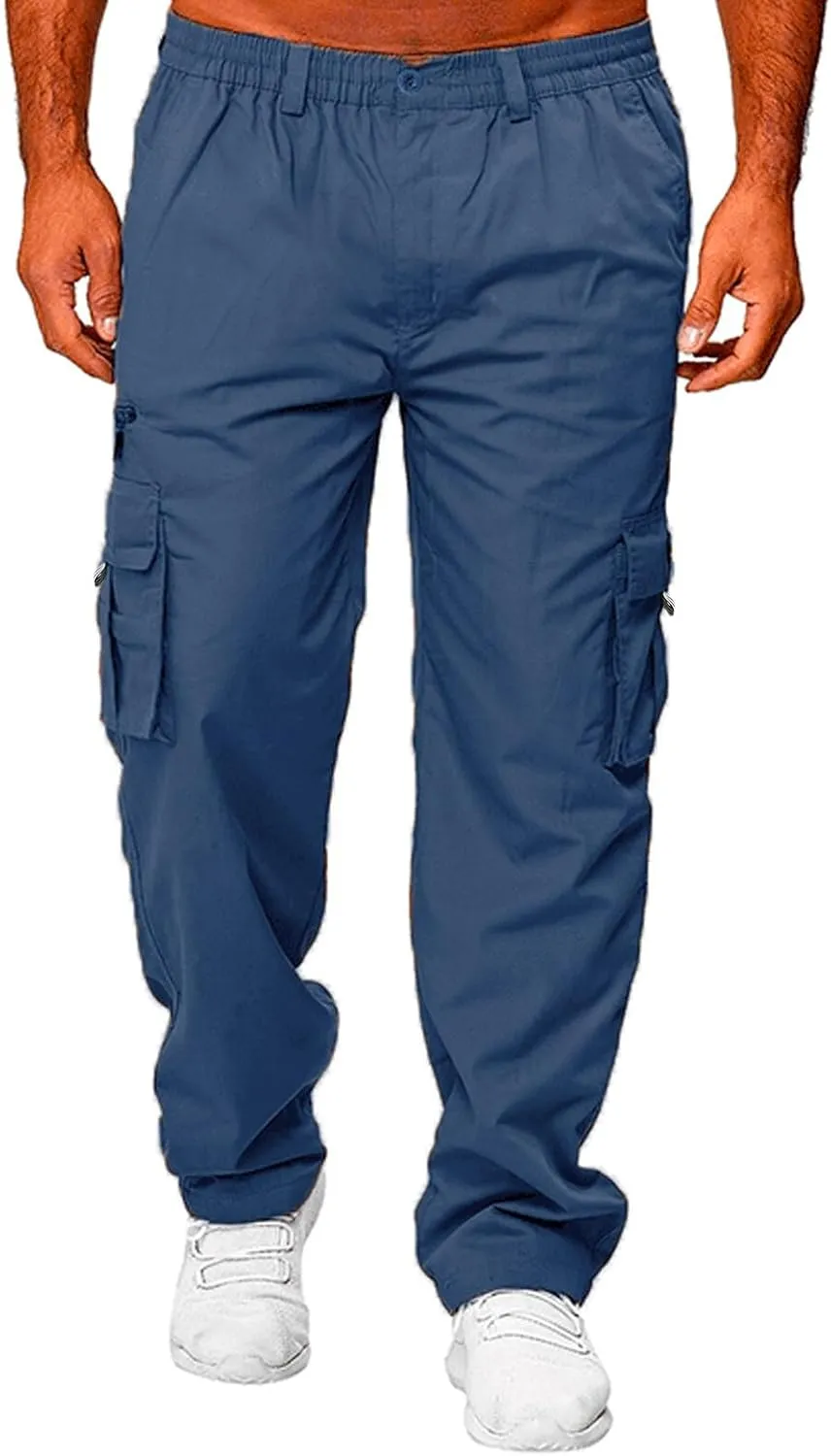 Mens Casual Jogger Pants Relaxed Fit Cargo Pants Drawstring Sweatpants Hiking Outdoor Workout Sport Pants Trousers