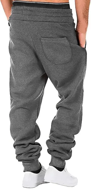Men's Casual Joggers Pants Drawstring Chino Cargo Pants Hiking Outdoor Twill Track Fitness Sweatpants with Pockets