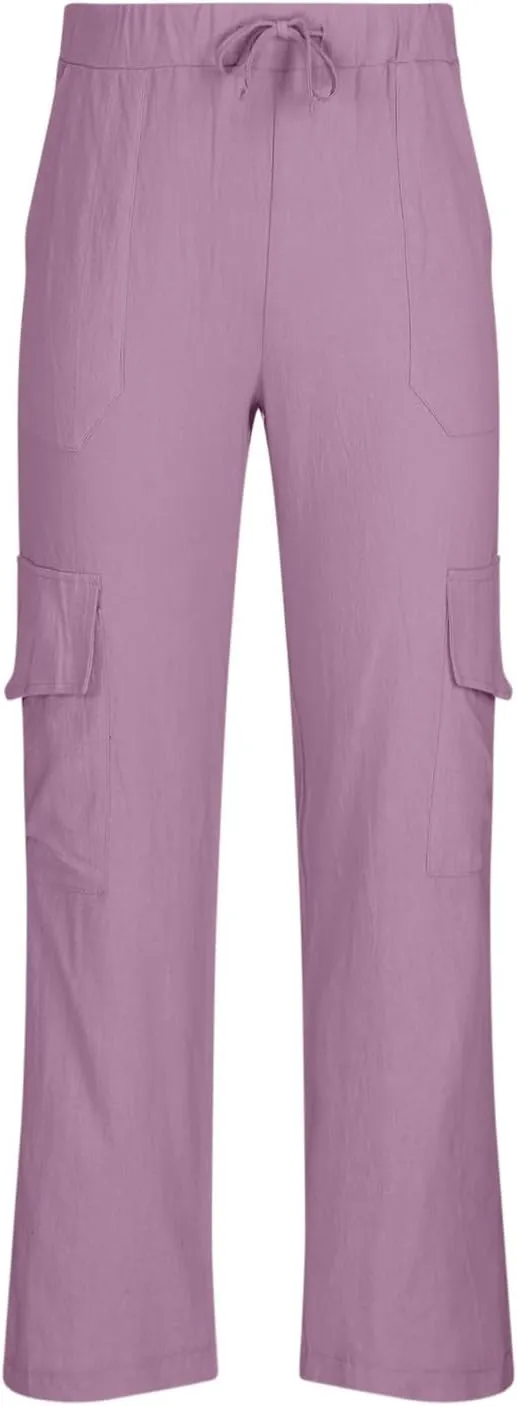 Men's Casual Pants Linen Pants Summer Beach Pants Drawstring Yoga Pants Loose Fit Elastic Waist Pants