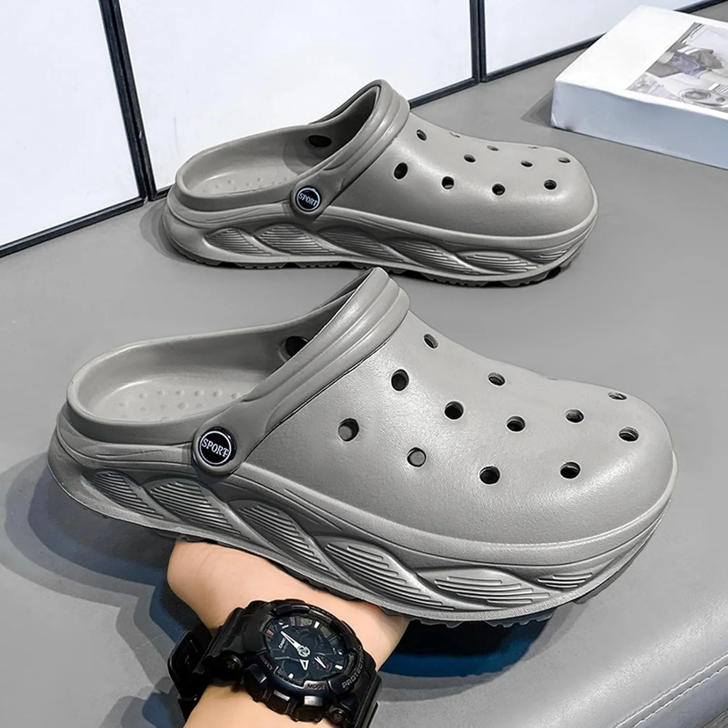 Men's Comfortable Summer Slippers Breathable Open Toe Sandals for Casual Wear Beach Outdoor Walking Lightweight