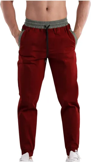 Mens Drawstring Hiking Cargo Pants Outdoor Performance Pants Leisure Belted Foot Pants Fashion Pants Fall Pants