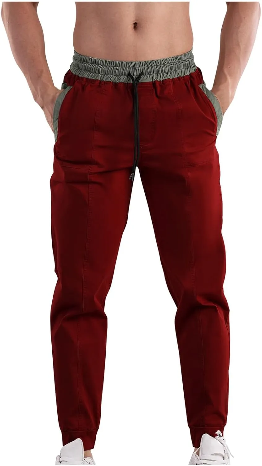 Mens Drawstring Hiking Cargo Pants Outdoor Performance Pants Leisure Belted Foot Pants Fashion Pants Fall Pants