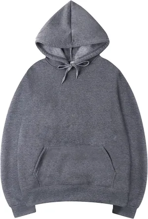 Men's Graphic Sweatshirts, Mens Full Zip Sweatshirt Casual Loose Hooded Long Sleeve Padded Sweatshirt Pullover Big Pockets Thick Pullover Hoodie (Dark Gray-1, 3X-Large)