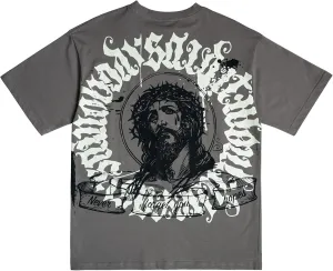 Men's Hip Hop Graphic Print Cotton T-Shirt Fashion Special Design Crewneck Rapper Short Sleeve Tops