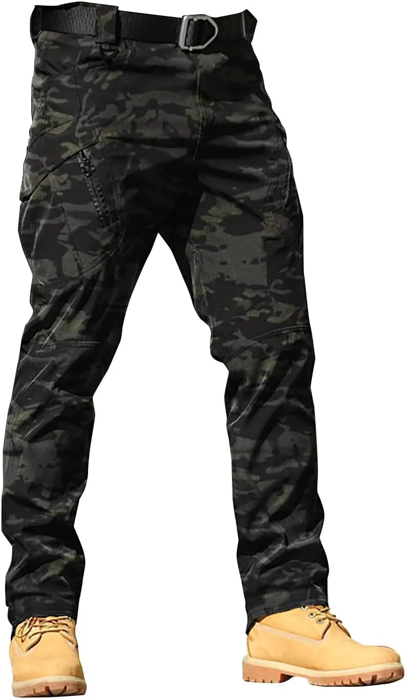 Mens Khaki Pants Pants 6 Full Men's Cargo Cargo Pocket Men's Pants Track Pants Mens Cargo Work Pants Black Joggers