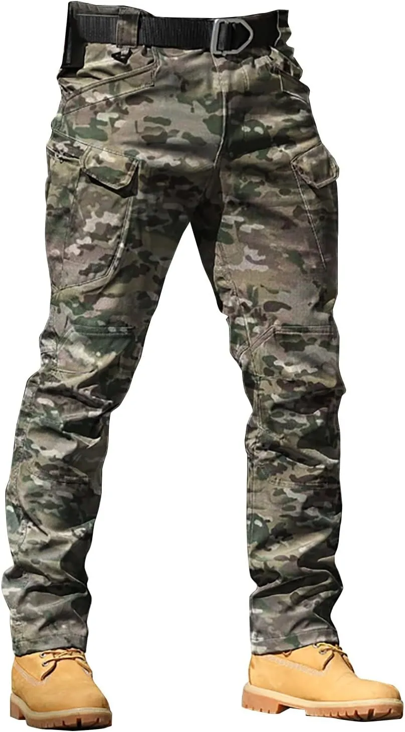 Mens Khaki Pants Pants 6 Full Men's Cargo Cargo Pocket Men's Pants Track Pants Mens Cargo Work Pants Black Joggers