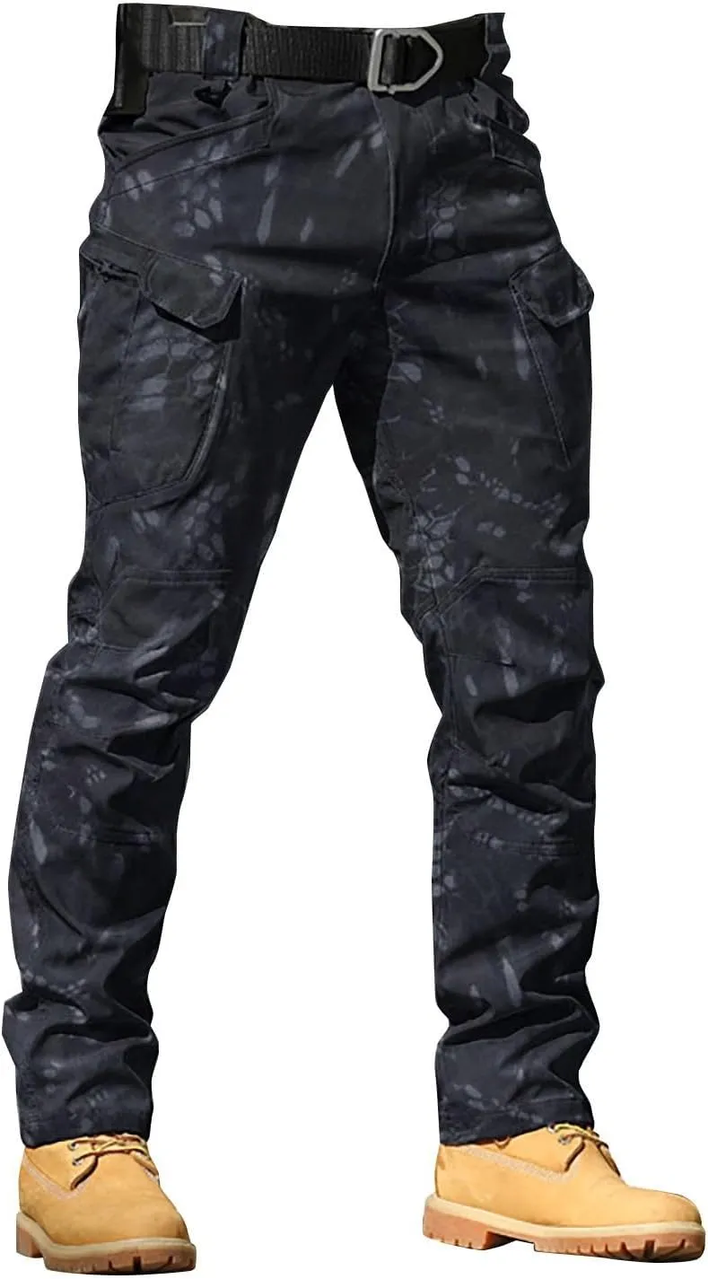 Mens Khaki Pants Pants 6 Full Men's Cargo Cargo Pocket Men's Pants Track Pants Mens Cargo Work Pants Black Joggers