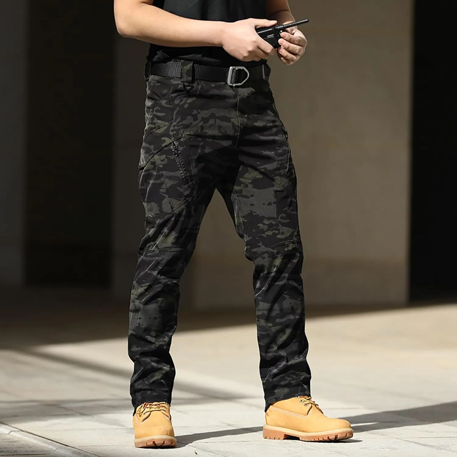 Mens Khaki Pants Pants 6 Full Men's Cargo Cargo Pocket Men's Pants Track Pants Mens Cargo Work Pants Black Joggers