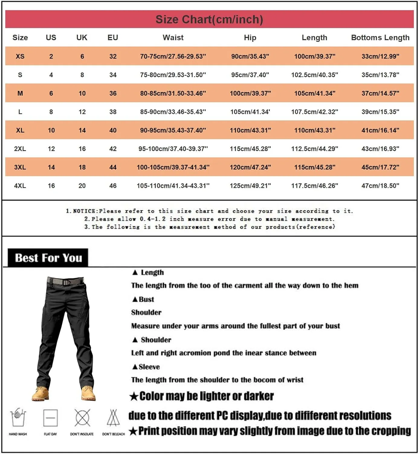 Mens Khaki Pants Pants 6 Full Men's Cargo Cargo Pocket Men's Pants Track Pants Mens Cargo Work Pants Black Joggers