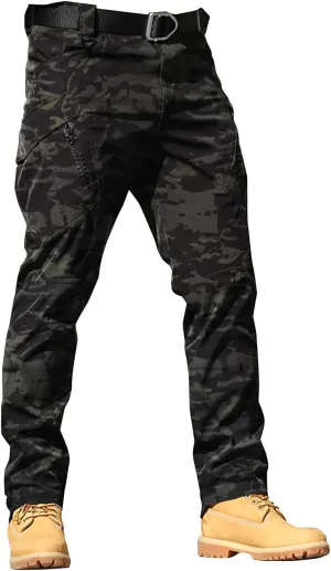 Mens Khaki Pants Pants 6 Full Men's Cargo Cargo Pocket Men's Pants Track Pants Mens Cargo Work Pants Black Joggers