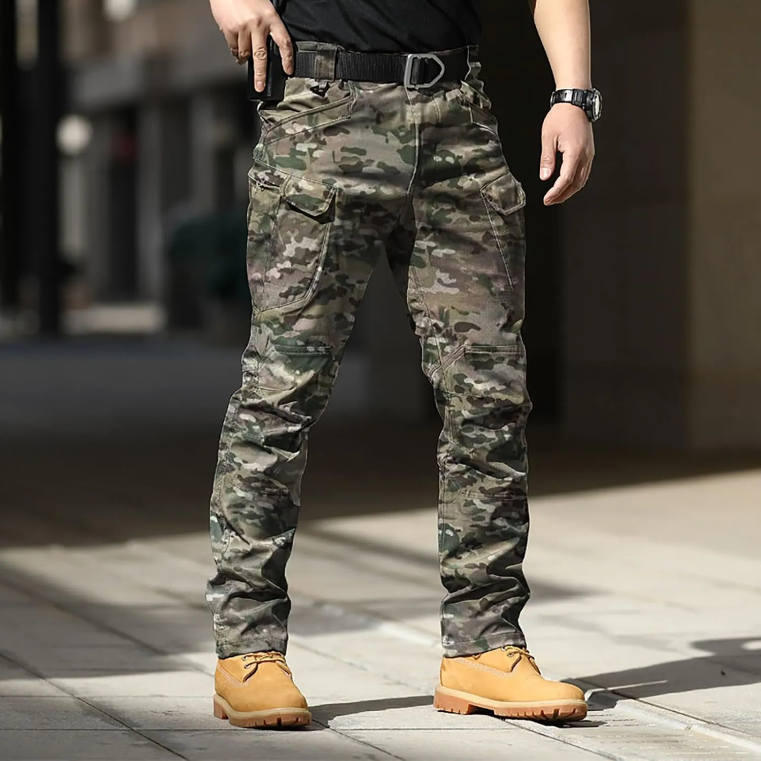 Mens Khaki Pants Pants 6 Full Men's Cargo Cargo Pocket Men's Pants Track Pants Mens Cargo Work Pants Black Joggers