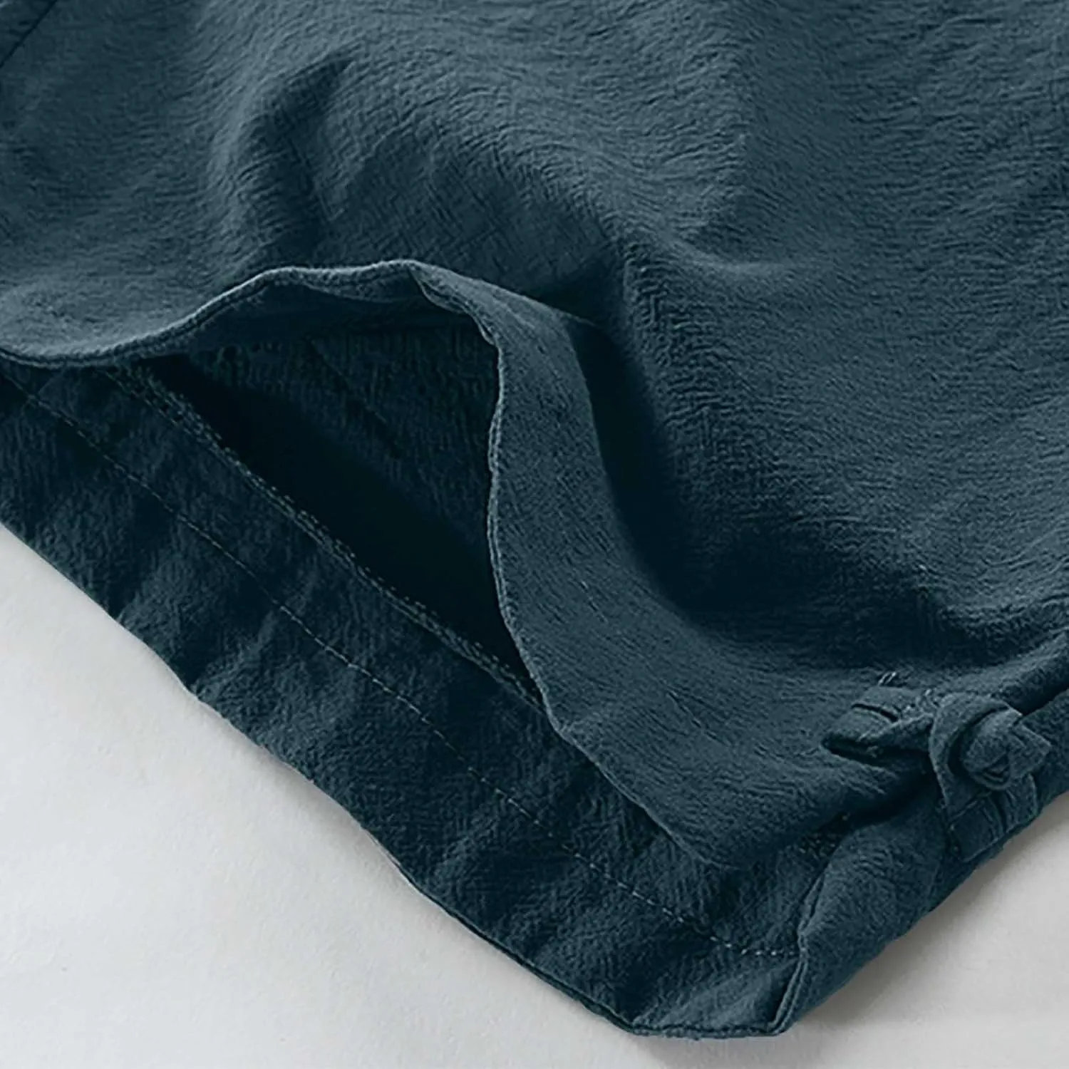 Mens Linen Pants Casual Pants Drawstring Beach Pants Relaxed-Fit Yoga Pants Soft Elastic Waist Pants